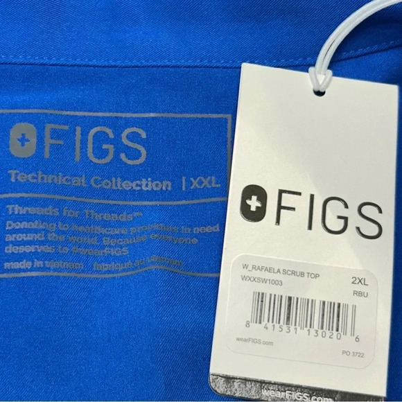 Figs Rafaela Scrub Top Royal Blue Size XXL NWT - Picture 4 of 9